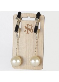 Зажимы на соски с бусинами под жемчуг Pearl - Sitabella - купить с доставкой в Красногорске