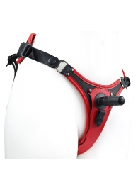 Красно-черный женский пояс с 2 способами крепления насадок - LOVETOY (А-Полимер) - купить с доставкой в Красногорске