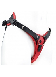 Красно-черный женский пояс с 2 способами крепления насадок - LOVETOY (А-Полимер) - купить с доставкой в Красногорске