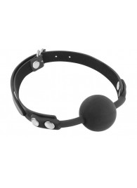 Черный силиконовый кляп-шарик на ремешках - Fetish Tentation - купить с доставкой в Красногорске