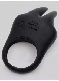 Черное эрекционное виброкольцо Sensation Rechargeable Vibrating Rabbit Love Ring - Fifty Shades of Grey - в Красногорске купить с доставкой