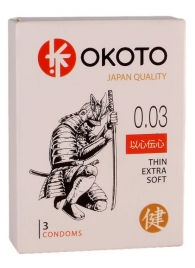 Тонкие презервативы OKOTO Thin Extra Soft - 3 шт. - Sitabella - купить с доставкой в Красногорске