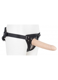 Пустотелый страпон Harness CLASSIC с бандажом - 19,5 см. - LOVETOY (А-Полимер) - купить с доставкой в Красногорске
