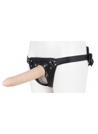 Пустотелый страпон Harness CLASSIC с бандажом - 19,5 см. - LOVETOY (А-Полимер) - купить с доставкой в Красногорске