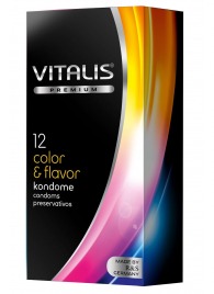 Цветные ароматизированные презервативы VITALIS PREMIUM color   flavor - 12 шт. - Vitalis - купить с доставкой в Красногорске
