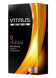 Ребристые презервативы VITALIS PREMIUM ribbed - 12 шт. - Vitalis - купить с доставкой в Красногорске