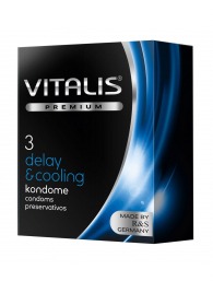 Презервативы VITALIS PREMIUM delay   cooling с охлаждающим эффектом - 3 шт. - Vitalis - купить с доставкой в Красногорске