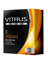 Ребристые презервативы VITALIS PREMIUM ribbed - 3 шт. - Vitalis - купить с доставкой в Красногорске