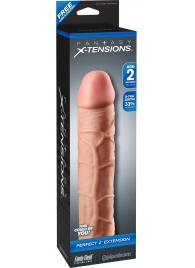 Телесная насадка Fantasy X-tensions Perfect 2  Extension - 20,3 см. - Pipedream - в Красногорске купить с доставкой