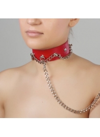 Красный ошейник из натуральной кожи - Sitabella - купить с доставкой в Красногорске