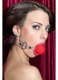 Красный силиконовый кляп-шар на прозрачных ремешках - ToyFa - купить с доставкой в Красногорске