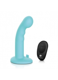 Голубая изогнутая насадка 6in Remote Control Ripple P-Spot G-Spot на черных трусиках - 16 см. - Pegasus - купить с доставкой в Красногорске