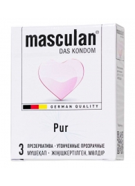 Супертонкие презервативы Masculan Pur - 3 шт. - Masculan - купить с доставкой в Красногорске
