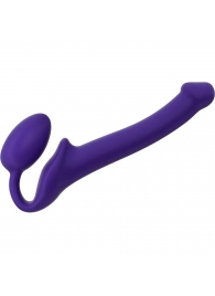 Фиолетовый безремневой страпон Silicone Bendable Strap-On - size S - Strap-on-me - купить с доставкой в Красногорске