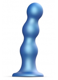 Голубая насадка Strap-On-Me Dildo Plug Balls size S - Strap-on-me - купить с доставкой в Красногорске
