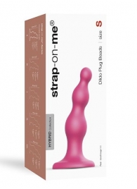 Розовая насадка Strap-On-Me Dildo Plug Beads size S - Strap-on-me - купить с доставкой в Красногорске