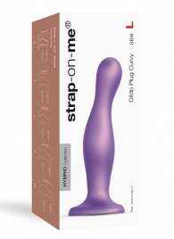 Фиолетовая насадка Strap-On-Me Dildo Plug Curvy size L - Strap-on-me - купить с доставкой в Красногорске
