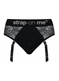 Черные трусики для насадок Diva Lingerie Harness - size S - Strap-on-me - купить с доставкой в Красногорске