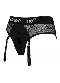 Черные трусики для насадок Diva Lingerie Harness - size L - Strap-on-me - купить с доставкой в Красногорске