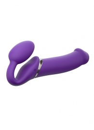 Фиолетовый безремневой вибрострапон Silicone Bendable Strap-On - size XL - Strap-on-me - купить с доставкой в Красногорске
