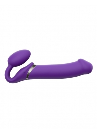Фиолетовый безремневой вибрострапон Silicone Bendable Strap-On - size XL - Strap-on-me - купить с доставкой в Красногорске