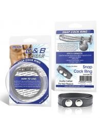 Кольцо на пенис SNAP COCK RING из искусственной кожи на клепках - BlueLine - в Красногорске купить с доставкой
