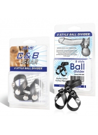 Разделитель мошонки из искусственной кожи на клепках 8 STYLE BALL DIVIDER - BlueLine - купить с доставкой в Красногорске