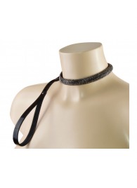 Эффектный сверкающий ошейник с поводком  Гламур - Sitabella - купить с доставкой в Красногорске