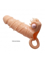 Телесная удлиняющая вибронасадка Penis Sleeve Connor - 17 см. - Baile - в Красногорске купить с доставкой