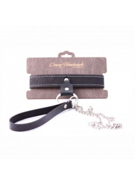 Узкий однослойный ошейник с поводком - Crazy Handmade - купить с доставкой в Красногорске