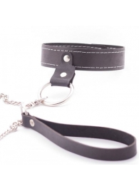 Узкий однослойный ошейник с поводком - Crazy Handmade - купить с доставкой в Красногорске