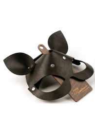 Черная кожаная маска  Кошка  с маленькими ушками - Crazy Handmade - купить с доставкой в Красногорске