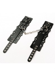 Узорчатые кожаные оковы с регулируемыми ремешками - Crazy Handmade - купить с доставкой в Красногорске