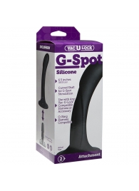Черная изогнутая насадка Vac-U-Lock G-Spot - 16,5 см. - Doc Johnson - купить с доставкой в Красногорске