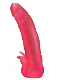 Розовая насадка для страпона с клиторальными лепестками - 18,5 см. - LOVETOY (А-Полимер) - купить с доставкой в Красногорске