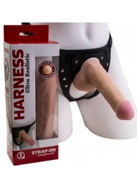 Страпон Harness из двух предметов: трусики с плугом и насадка-фаллос - 17 см. - LOVETOY (А-Полимер) - купить с доставкой в Красногорске