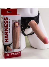 Реалистичный страпон Harness из трусиков и насадки-фаллоса - 18,5 см. - LOVETOY (А-Полимер) - купить с доставкой в Красногорске