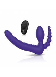 Фиолетовый безремневой страпон с пультом ДУ 7’’ Remote Control Strapless - 24 см. - Pegasus - купить с доставкой в Красногорске
