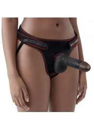 Женский темнокожий страпон Easy Strapon Set 7 Inch - 18 см. - Lovetoy - купить с доставкой в Красногорске