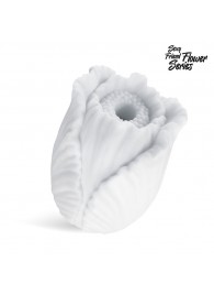 Белый нереалистичный мастурбатор в форме бутона цветка Tulips - 1137 - в Красногорске купить с доставкой