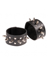 Чёрные напульсники с шипами и заклепками - Sitabella - купить с доставкой в Красногорске