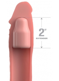 Телесная насадка-удлинитель 2 Inch Silicone X-tension with Strap - 20,3 см. - Pipedream - в Красногорске купить с доставкой