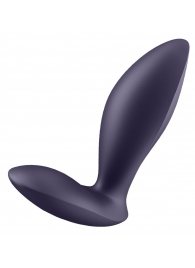 Фиолетовый анальный вибростимулятор Power Plug - Satisfyer - в Красногорске купить с доставкой