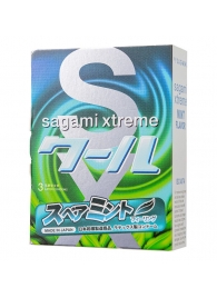 Презервативы Sagami Xtreme Mint с ароматом мяты - 3 шт. - Sagami - купить с доставкой в Красногорске