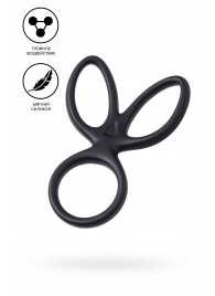 Черное тройное кольцо на пенис Kraken - A-toys - в Красногорске купить с доставкой