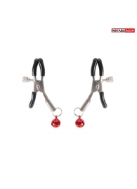 Серебристые зажимы на соски с шариками - Notabu - купить с доставкой в Красногорске