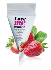 Съедобное согревающее массажное масло Love Me Tender Strawberry с ароматом клубники - 10 мл. - Love to Love - купить с доставкой в Красногорске