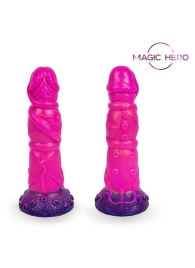 Розовый рельефный фантазийный фаллоимитатор - 20 см. - Bior toys - купить с доставкой в Красногорске