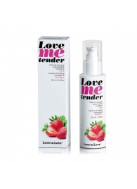 Съедобное согревающее массажное масло Love Me Tender Strawberry с ароматом клубники - 100 мл. - Love to Love - купить с доставкой в Красногорске