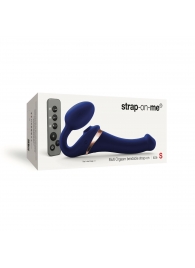 Синий безремневой страпон Multi Orgasm Size S с клиторальной стимуляцией - Strap-on-me - купить с доставкой в Красногорске